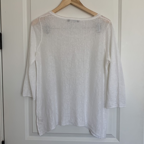 InCashmere Women’s Linen Tunic Top White S - Picture 4 of 6